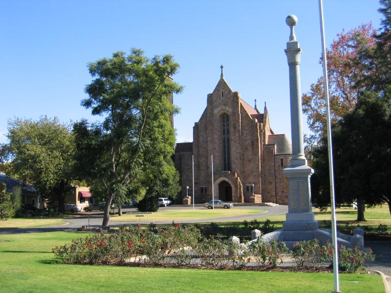 Wangaratta - Cultural precinct, Ford Street and Ovens Street: Holy Trinity Anglican Cathedral, corner Ovens St and Docker St