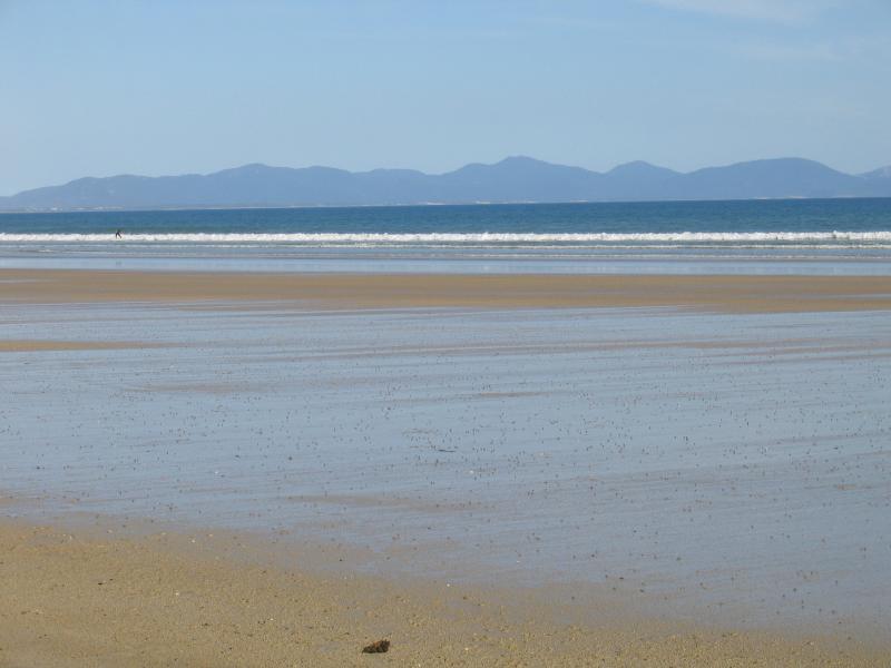 Waratah Bay - Beach and foreshore, corner Brown Street and Gale Street: View of beach with the mountains within Wilsons Promontory in background