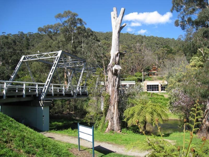 Warburton - Chisholm Park and Brisbane Bridge: View south along Brisbane Bridge over river