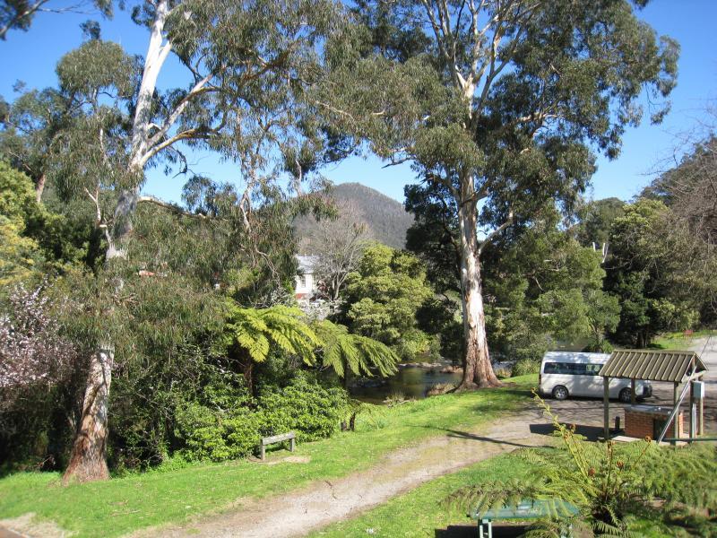 Warburton - Chisholm Park and Brisbane Bridge: View west through park from Brisbane Bridge