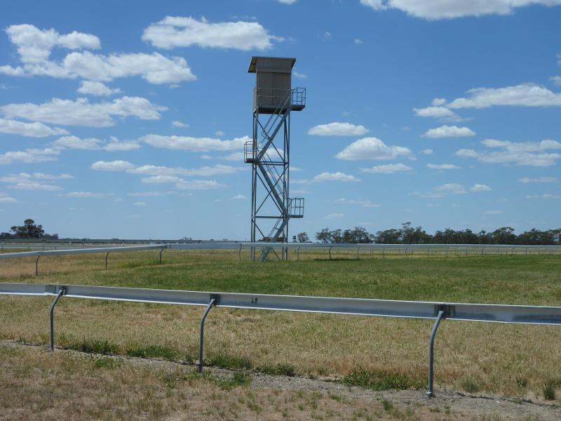 Warracknabeal - Racecourse and showgrounds - View across racetrack from entrance at Henty Hwy