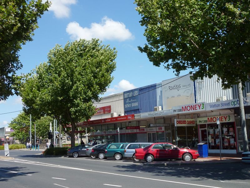 Werribee - Shops and commercial centre, Watton Street - View south-west along Watton St towards Station Pl