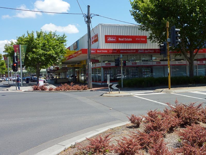 Werribee - Shops and commercial centre, Watton Street - View north across Watton St at Duncans Rd