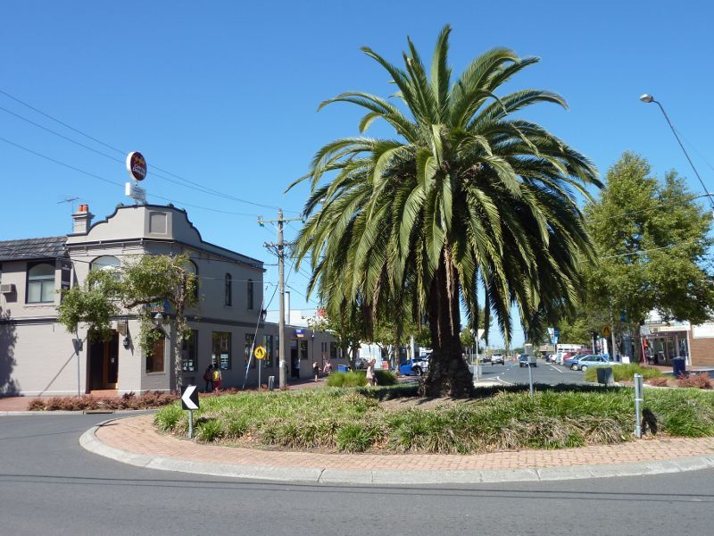 Werribee - Shops and commercial centre, Watton Street - View south-east along Bridge St at Watton St