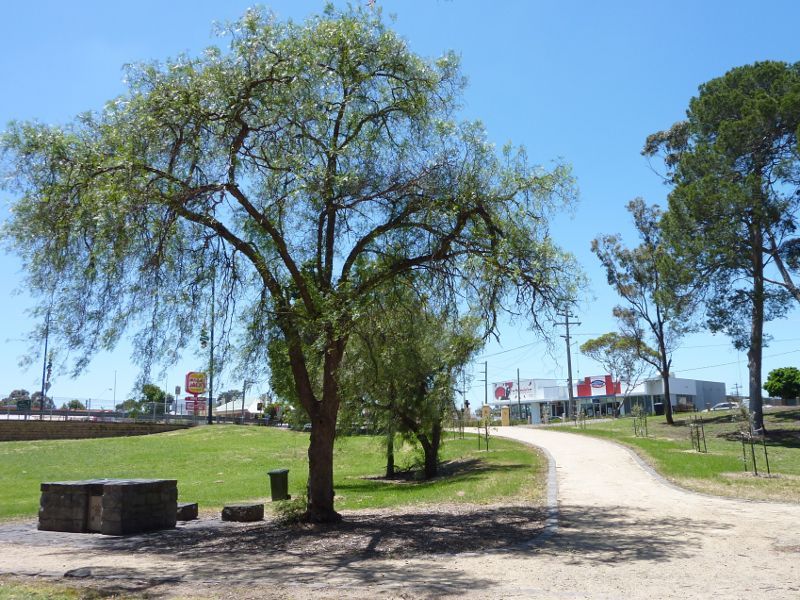 Werribee - Chirnside Park, Watton Street - View through park towards entrance gates