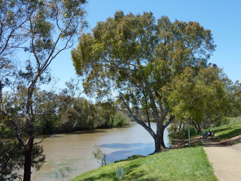 Werribee - Riverbend Historical Park, Heaths Road - Pathway down to Werribee River and canoe launching deck