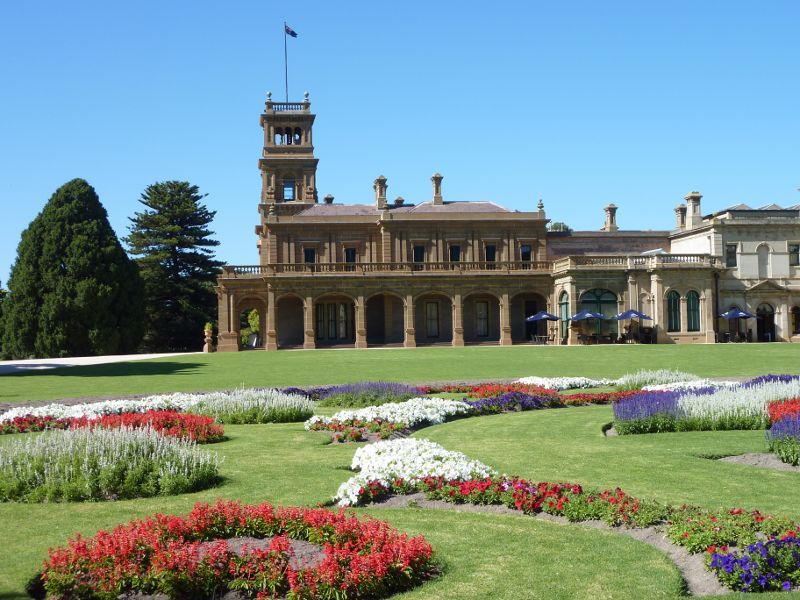 Werribee - Werribee Park and The Mansion, Werribee South - View across parterre towards The Mansion