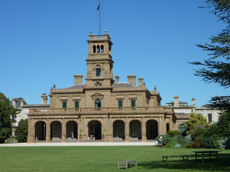 Werribee - Werribee Park and The Mansion, Werribee South - View of front of The Mansion from the Great Lawn
