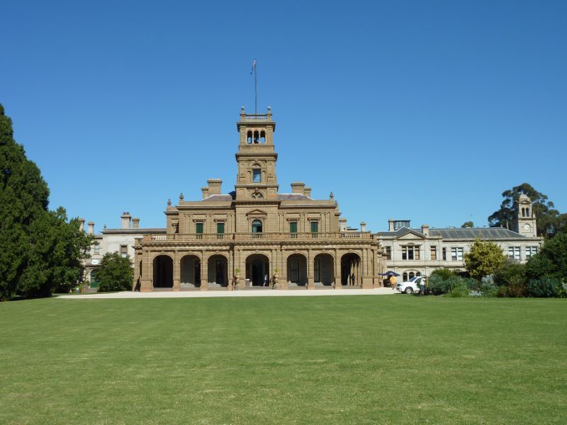 Werribee - Werribee Park and The Mansion, Werribee South - View of front of The Mansion from the Great Lawn