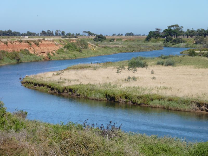 Werribee - Werribee River at south-western end of K Road, Werribee South - South-westerly view along Werribee River