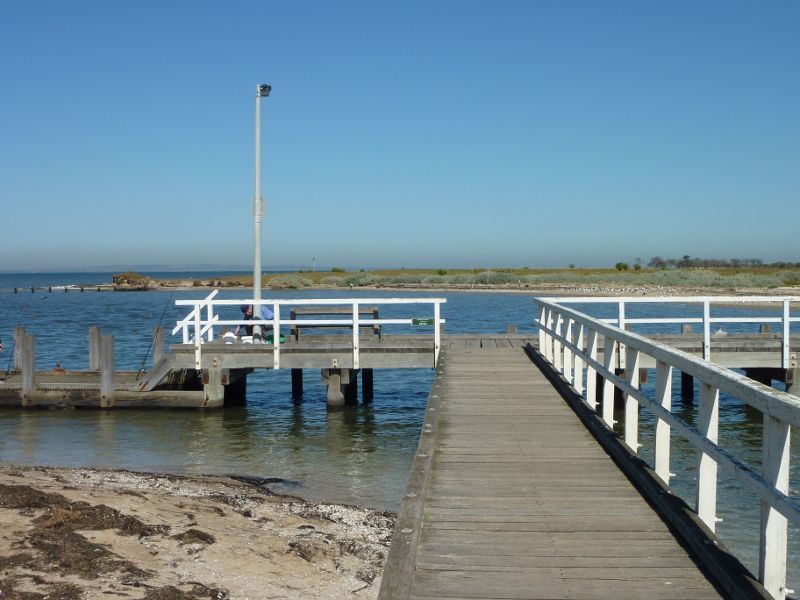 Werribee - Beach, foreshore, jetty, boat ramps and J.D. Bellin Reserve, Beach Road, Werribee South - View along Werribee Jetty from entrance