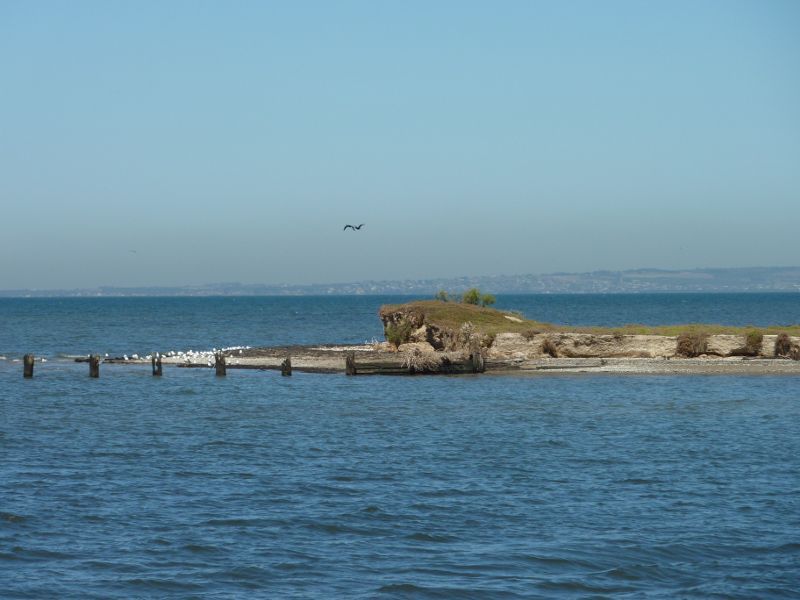 Werribee - Beach, foreshore, jetty, boat ramps and J.D. Bellin Reserve, Beach Road, Werribee South - Southerly view across Werribee River mouth from jetty