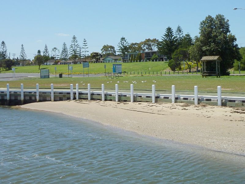 Werribee - Beach, foreshore, jetty, boat ramps and J.D. Bellin Reserve, Beach Road, Werribee South - View to beach and foreshore from Werribee Jetty