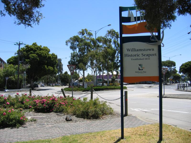 Williamstown - Commercial centre and shops, Ferguson Street and Douglas Parade: View west along Ferguson St towards Melbourne Rd
