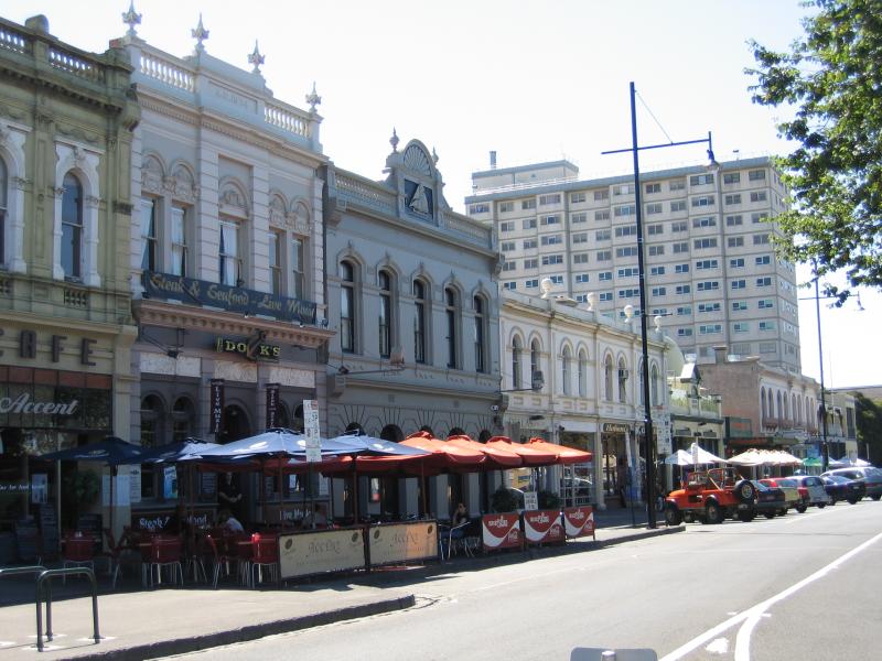 Williamstown - Nelson Place and shops: Cafes and restaurants, view north along Nelson Pl at Cole St