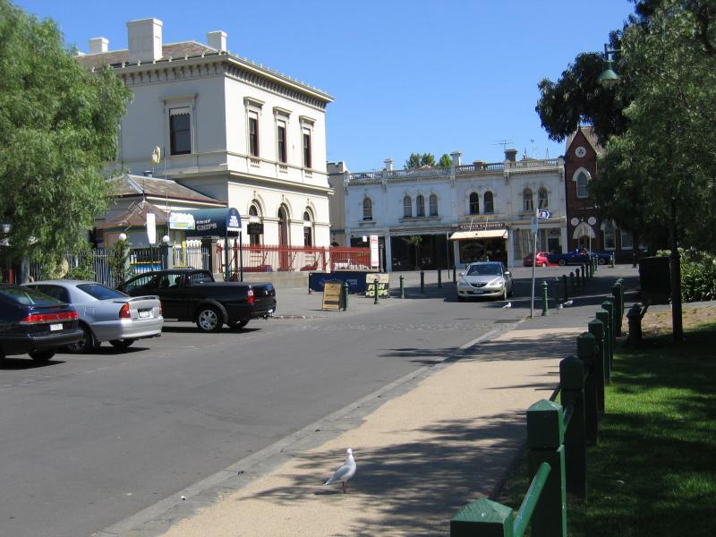 Williamstown - Commonwealth Reserve at Nelson Place and Gem Pier - View south along Syme St towards Nelson Pl