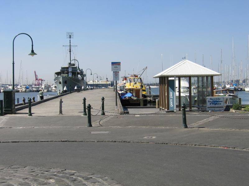 Williamstown - Commonwealth Reserve at Nelson Place and Gem Pier: View north along Gem Pier from Syme St