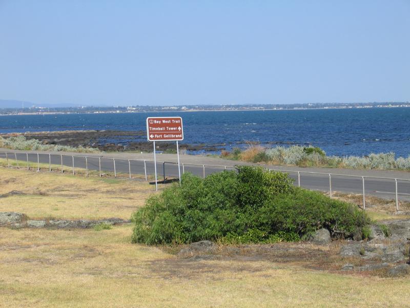 Williamstown - Point Gellibrand Coastal Heritage Park, Battery Road: View along Battery Rd at Old Fort Gellibrand site