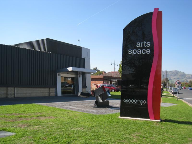 Wodonga - Cultural precinct, Hovell Street between Lawrence St and Elgin Boulevard: Arts Space Wodonga, Lawrence St entrance