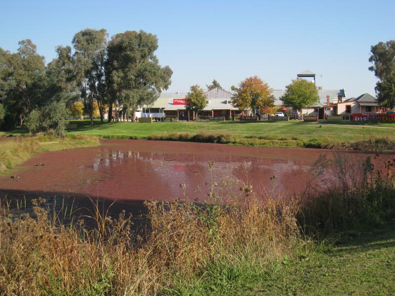 Wodonga - Gateway Village, Gateway Island: View south across Byrne Lagoon towards Gateway Village