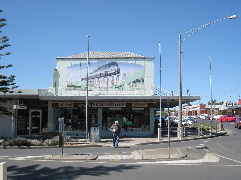 Wonthaggi - Shops and Commercial Centre, Graham Street, McBride Avenue, Murray Street: View east along Graham St at McBride Av