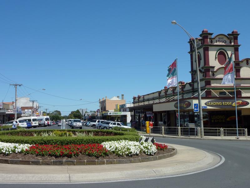 Wonthaggi - Shops and Commercial Centre, Graham Street, McBride Avenue, Murray Street - View west along Graham St at McBride Av