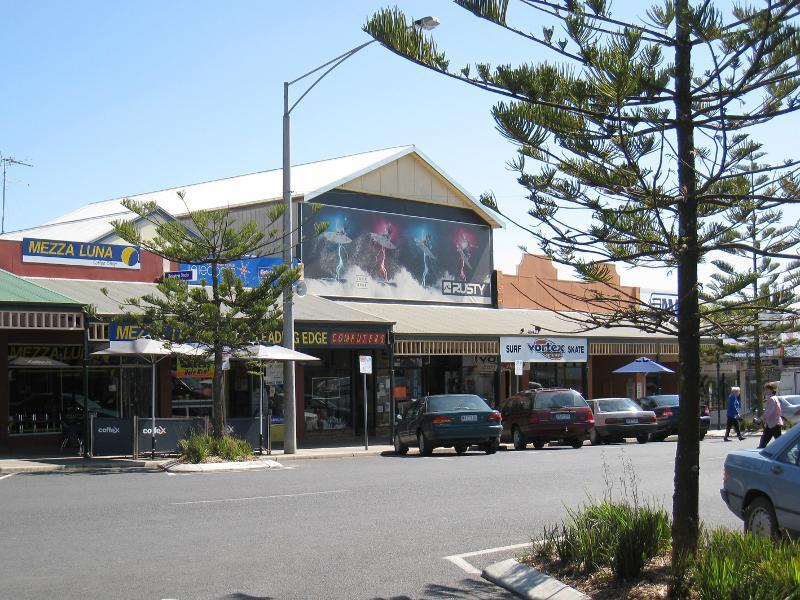 Wonthaggi - Shops and Commercial Centre, Graham Street, McBride Avenue, Murray Street: View west across McBride Av between Graham St and Watt St