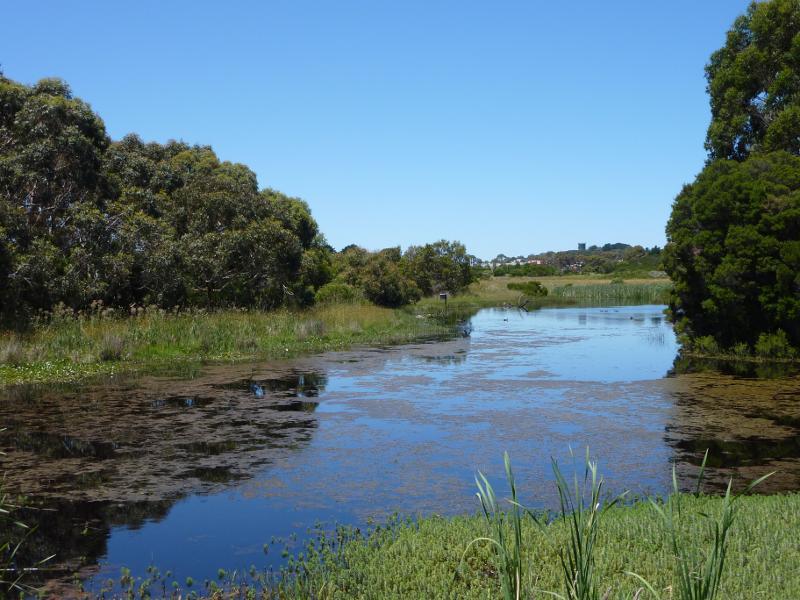 Wonthaggi - Wonthaggi Wetlands Conservation Park, South Dudley Road: Easterly view along lake