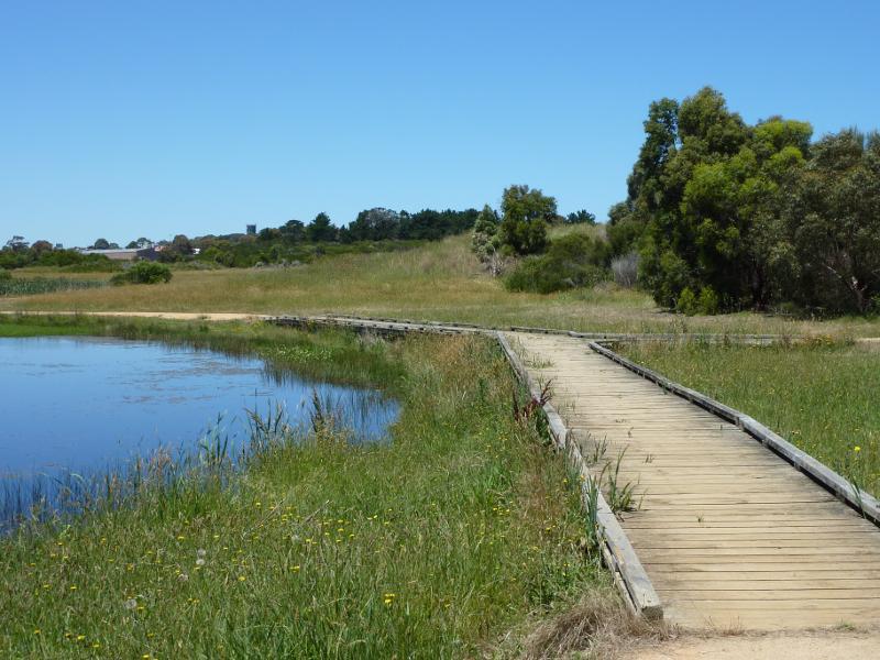 Wonthaggi - Wonthaggi Wetlands Conservation Park, South Dudley Road: Boardwalk beside lake