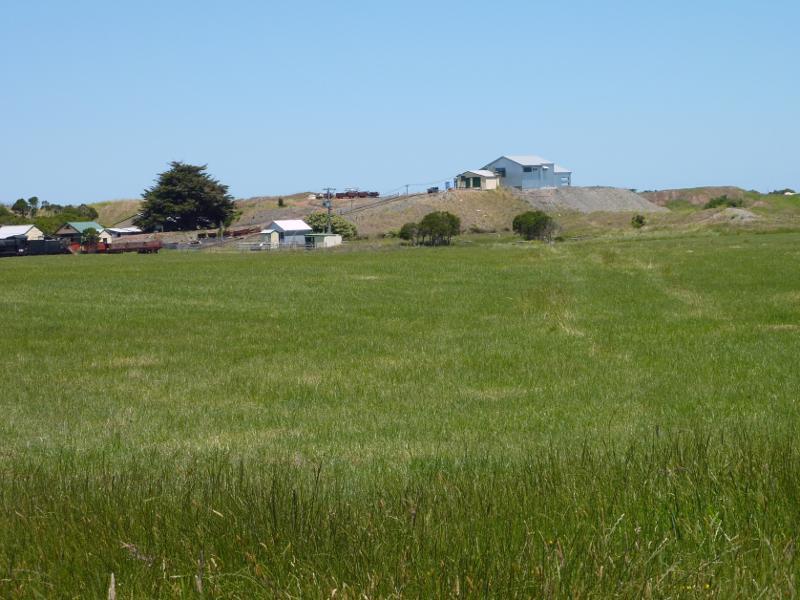 Wonthaggi - State Coal Mine Historic Reserve, East Area Mine, off Garden Street: View towards mine from entrance gate