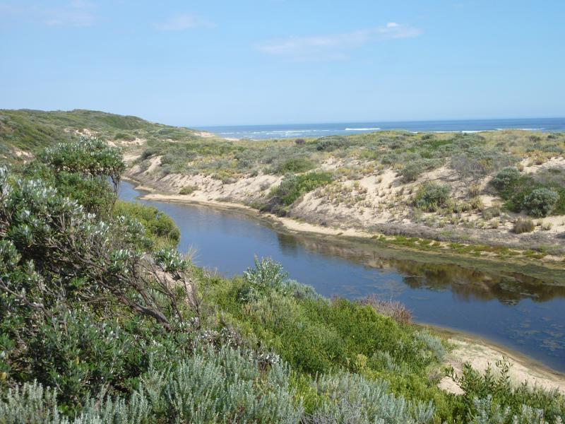 Wonthaggi - Wreck Beach, off southern end of Berrys Road: South-easterly view along lagoon