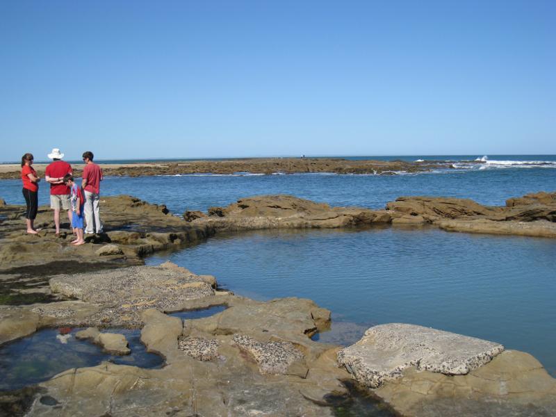 Wonthaggi - Cape Paterson - Bay Beach and boat ramp - View south-east from rock pool towards ocean