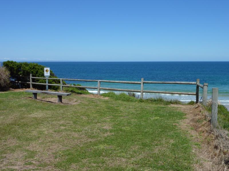Wonthaggi - Cape Paterson, First Surf Beach near western end of Surf Beach Road: Viewing area above beach