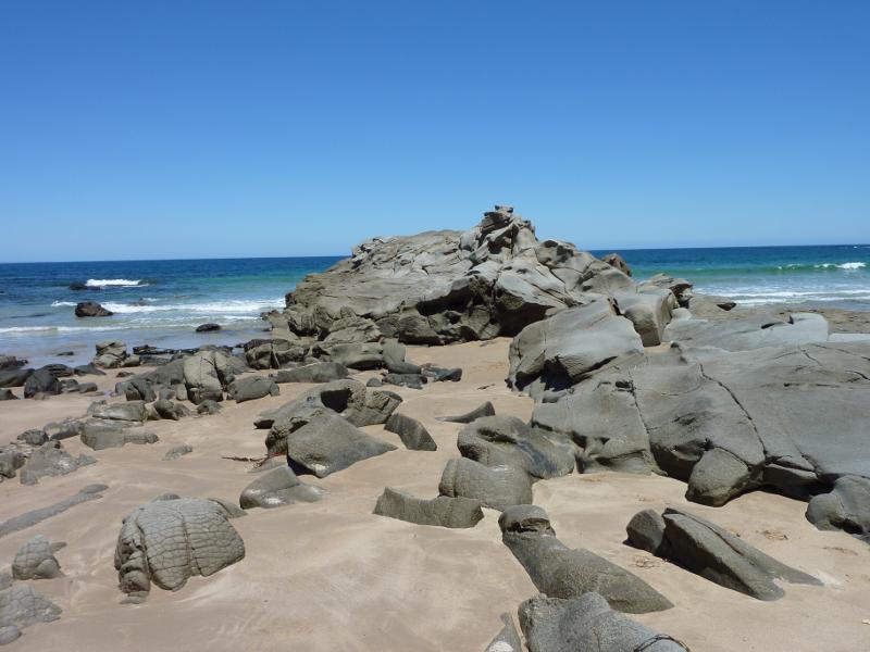 Wonthaggi - Cape Paterson - First Surf Beach near western end of Surf Beach Road - Rocks on the beach