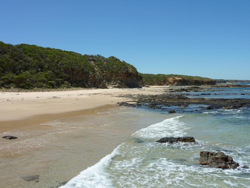 Wonthaggi - Cape Paterson, First Surf Beach near western end of Surf Beach Road: View east along beach