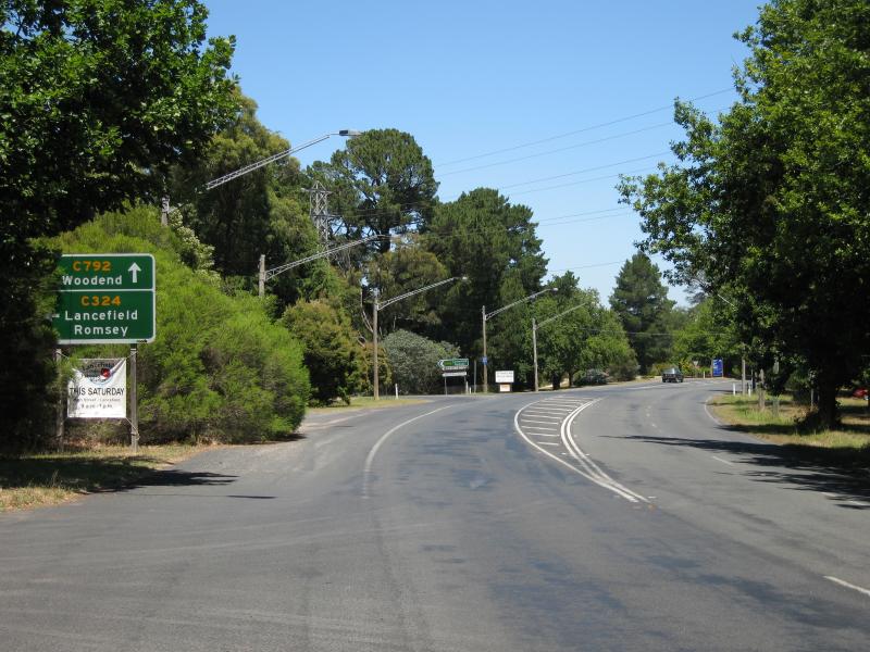 Woodend - Around Woodend: View south along High St towards Lancefield Rd