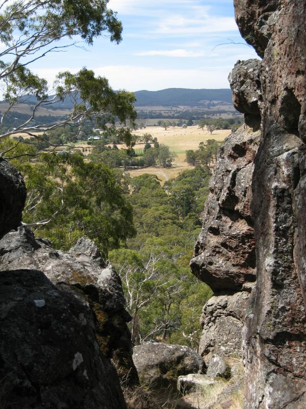 Woodend - Climb to summit of Hanging Rock: Views near The Saddle