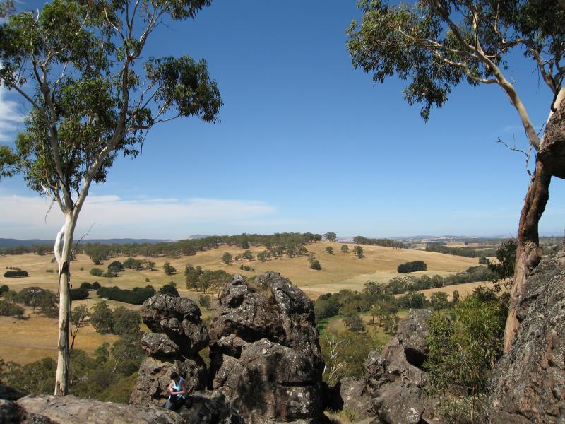 Woodend - Climb to summit of Hanging Rock: Views at McDonald's Lookout