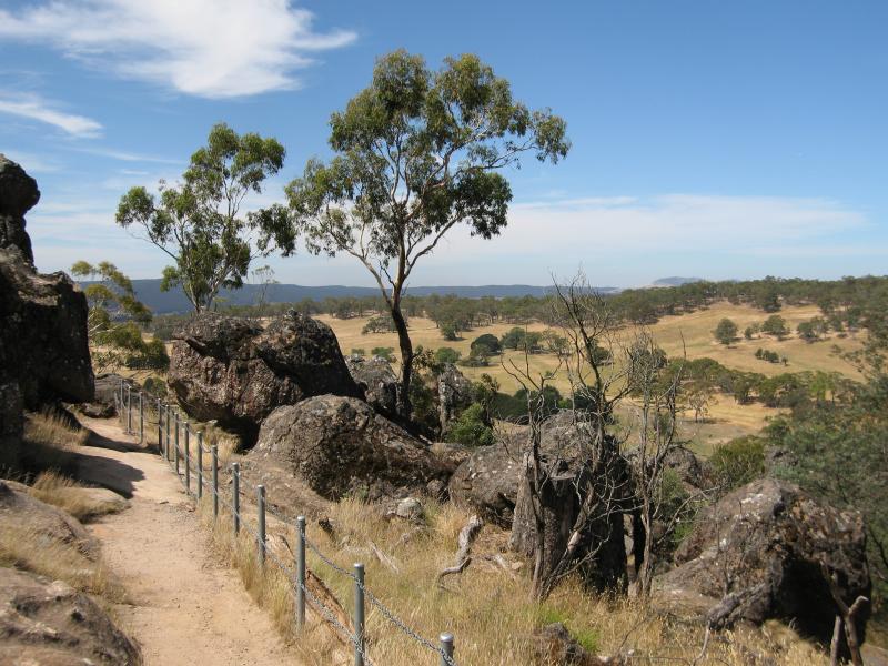 Woodend - Climb to summit of Hanging Rock: Path near McDonald's Lookout
