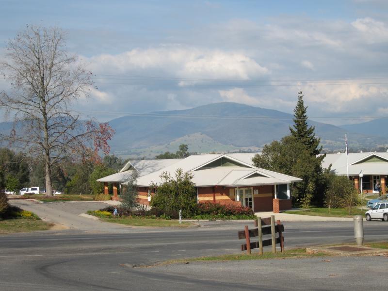 Yackandandah - Around Yackandandah: Hospital, Isaacs Av opposite Railway Av