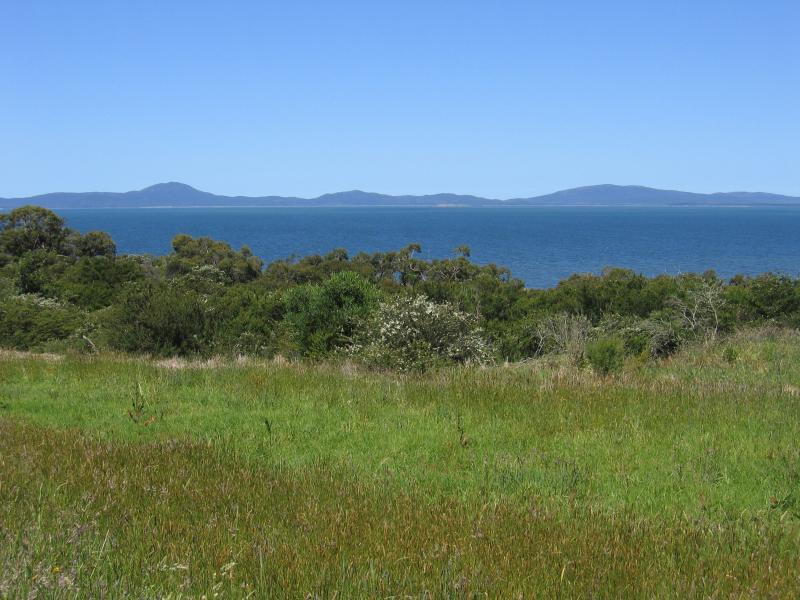 Yanakie - Duck Point and Corner Inlet, Foley Road - View east across Corner Inlet towards Wilsons Promontory from Foley Rd