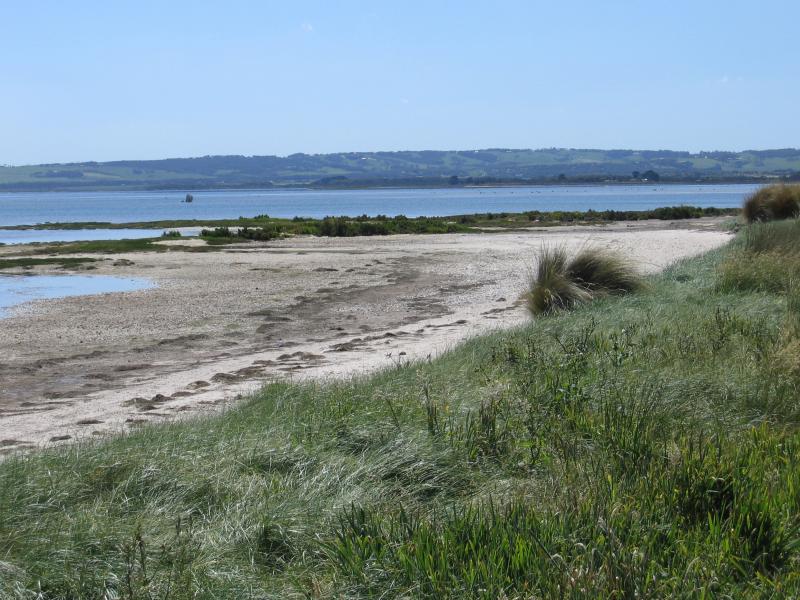 Yanakie - Shallow Inlet at end of Lester Road: View north-west along coast
