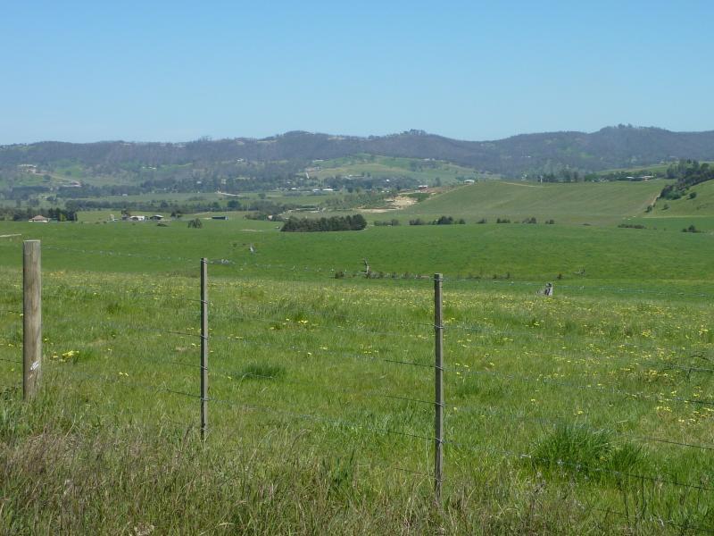 Yarra Glen - Old Healesville Road: North-westerly view west of Bleases La