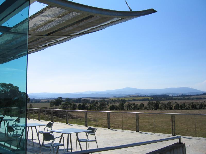 Yarra Glen - Chateau Yering and Yering Station Winery: View from outdoor tables at Wine Bar Restaurant