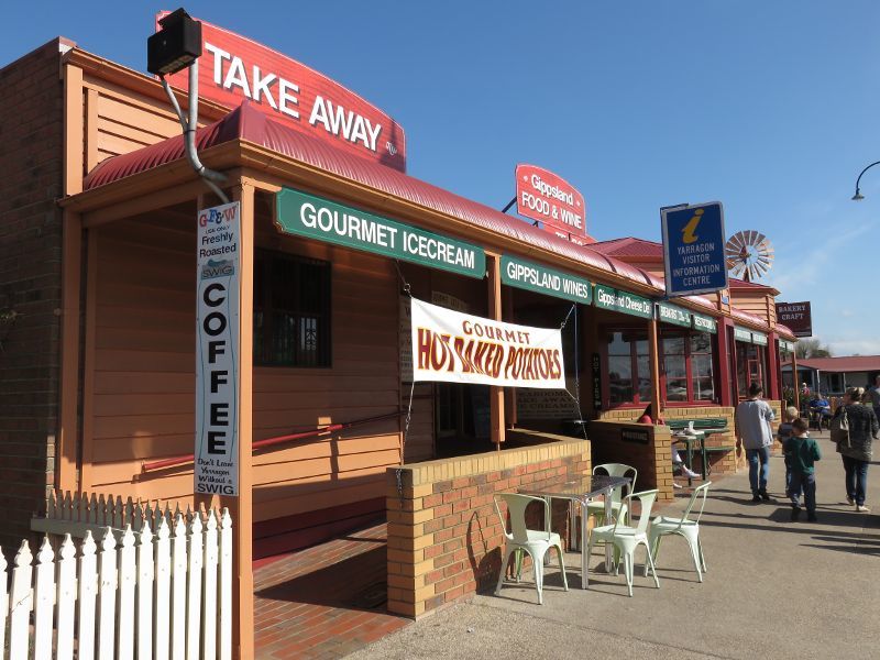Yarragon - Commercial centre and shops, Princes Highway service road: Gippsland Food & Wine and Yarragon visitor information centre