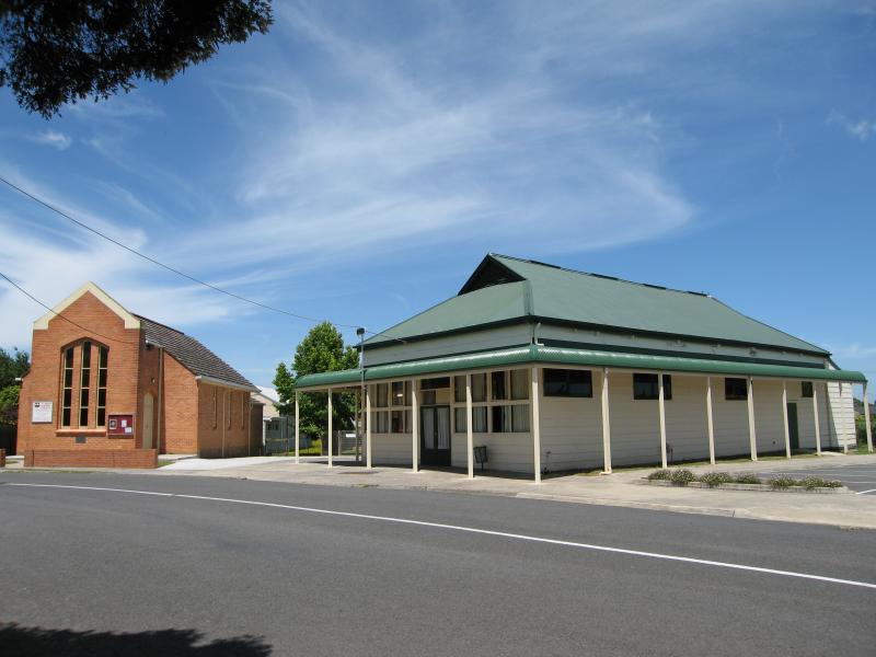 Yarragon - Campbell Street - Hall and Uniting Church, Campbell St