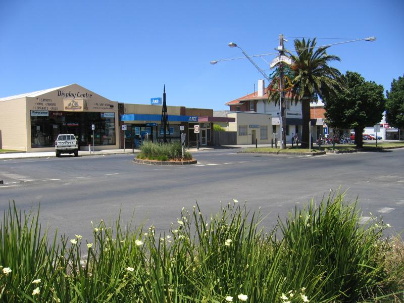 Yarram - Shops, Commercial Road: View east across Commercial Rd at Rodgers St