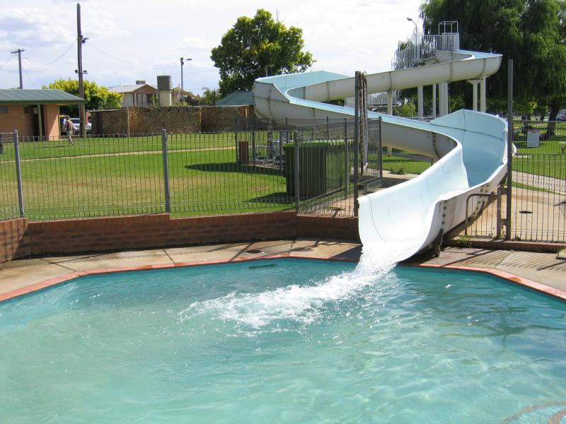 Yarrawonga - Lake Mulwala: Water slide, lake foreshore, near swimming enclosure