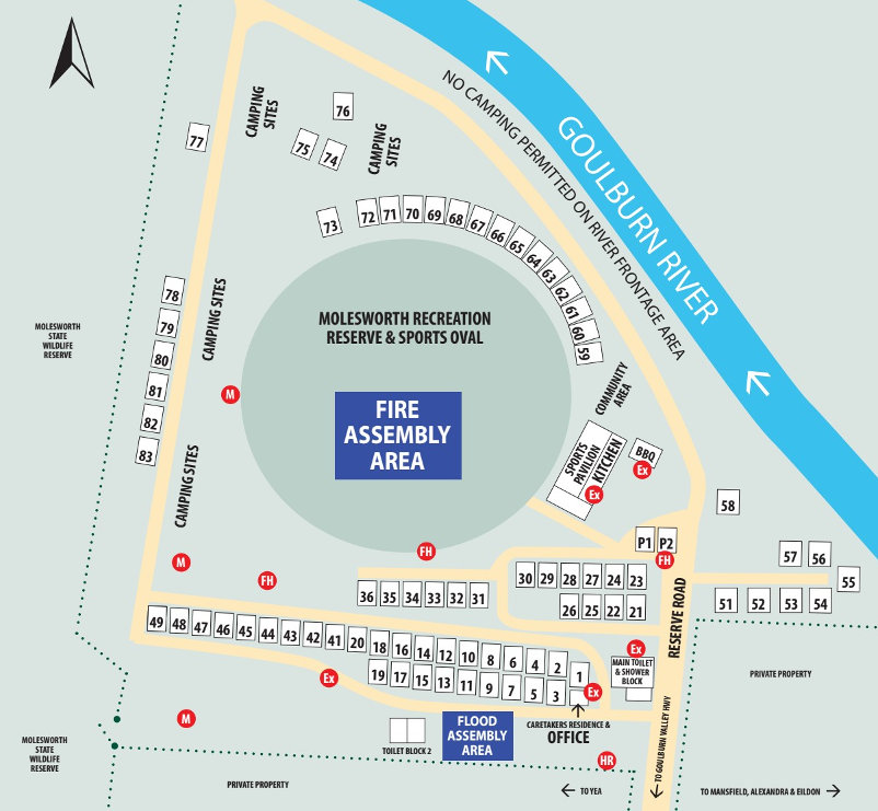Molesworth Recreation Reserve & Caravan Park - Park map