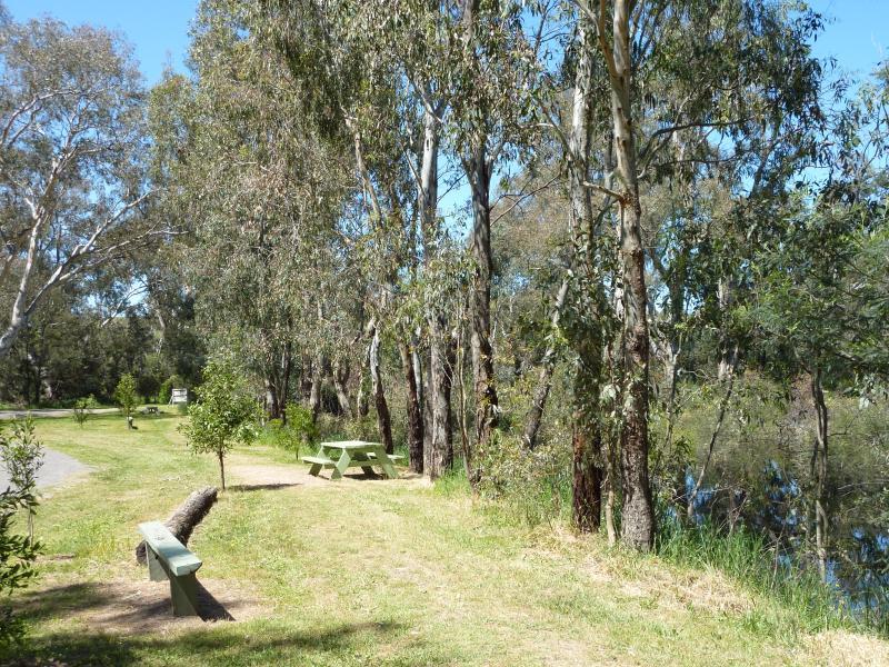 Yea - Yea Wetlands at John Cummins Reserve, Goulburn Valley Highway - Picnic areas in front of lake